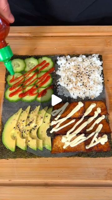 Tofu Teriyaki, Tofu Sushi, Nori Sheets, Sushi Wrap, Smoked Tofu, Teriyaki Tofu, Avocado Cucumber, Vegan Mayo, Vegan Inspiration