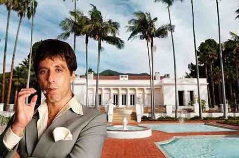 Montecito's Scarface Mansion Finally Sells at Huge Discount (originally offered at 35 million -  actual sale price—$12.26 million located at  631 Parra Grande Ln., Montecito, CA 93108 Scarface House, Neoclassical Home, House Interior Design Styles, Famous Houses, Tony Montana, Space Place, Home Movies, Celebrity Houses, Dream House Exterior