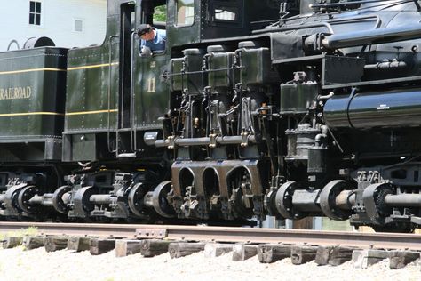 Side view of Shay 11 by twombold on DeviantArt Train Whistles, Old Steam Train, Steam Engine Trains, Scenic Railroads, Pennsylvania Railroad, Railroad Photography, Train Photography, Old Trains, Steam Engines