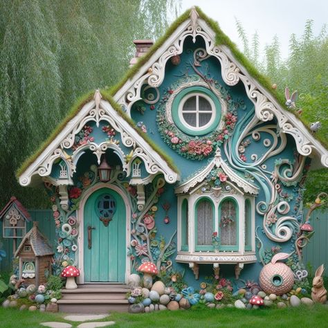 15 Charming Cottage House Ideas for Redefining Cozy Living — Lord Decor Whimsical Victorian Home, Whimsical House Exterior, Christmas Cottage Exterior, Whimsical Home Interior, Colorful Home Exterior, Whimsical Tiny House, Fairytale Cottage Interiors, Cottage House Ideas, Whimsical Buildings