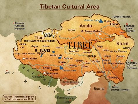 Tibet (808) | by Holy Tibet Tibet Map, India World Map, Lhasa Tibet, Tibet Travel, Lijiang, Four Sisters, Dream Places, Europe Map, Lhasa