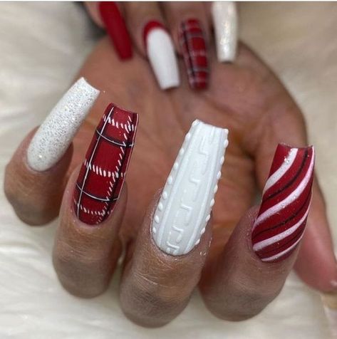 17 Creative Fall Nail Art Ideas for 2023 - thepinkgoose.com Celebratory Nails, Mystery Nails, Pedi Designs, Gel Nails Long, Winter Designs, Plaid Nails, Sweater Nails, Dip Nails, Christmas Nails Acrylic