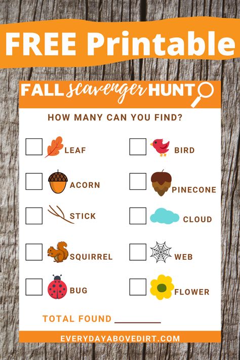 Printable Fall Scavenger Hunt for kids and families. Get outdoor and explore nature with this free printable. Super easy and fun. Plus, it's a great activity to do with the family. preschool | backyard | free printable | with clues | toddlers Hello Fall Activities For Kids, Preschool Fall Scavenger Hunt Printable, Preschool Fall Scavenger Hunt, November Scavenger Hunt, Preschool Nature Scavenger Hunt Free Printables, Signs Of Fall Scavenger Hunt, Fall Scavenger Hunt For Toddlers, Toddler Fall Scavenger Hunt, November Scavenger Hunt For Kids