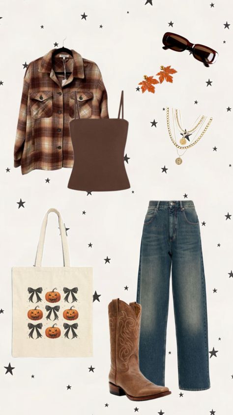 #fit #outfit #fall #autumn #pumpkin #boots #cowgirl #flannel #brown #pumpkinpatch #inspiration #aesthetic #orange #halloween Cowgirl Boots Outfit Fall, Outfit With Cowgirl Boots, Pumpkin Patch Outfits, Cowgirl Boots Outfit, Patch Outfit, Fall Boots Outfit, Aesthetic Orange, Pumpkin Patch Outfit, Boots Cowgirl