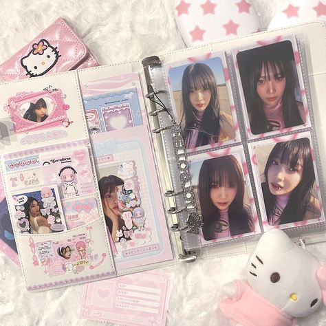 Kpop Binder Aesthetic, Photocard Binder Aesthetic, Photocard Binder Cover, Kpop Binder Deco, Macaron Binder, Photo Card Binder, Binder Inspiration, Pc Binder, Binder Deco