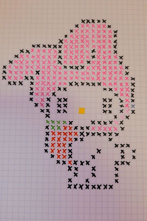 Tapeta Hello Kitty, Graph Paper Drawings, Hello Kitty Crafts, Easy Pixel Art, Pixel Art Templates, Siluete Umane, Seni Dan Kraf, Pixel Drawing, صفحات التلوين