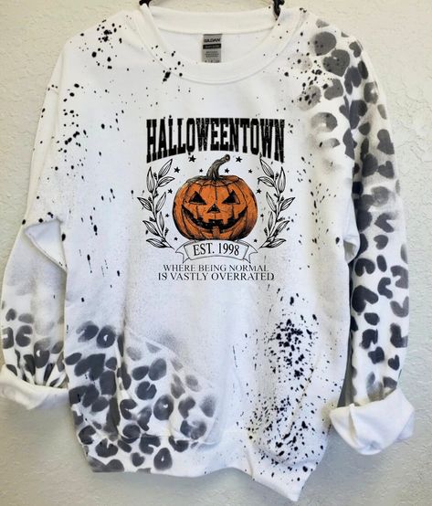 Halloweentown University Sweatshirt, Halloween Town Est 1998 Sweatshirt, Fall Sweatshirt, Pumpkin Shirt, Women Halloween Sweatshirt, leopard sweatshirt These sweatshirts are made to order and tie dye can differ from each sweatshirt . Each sweatshirt/crewneck  are one of a kind  I print the design directly on the sweatshirt . Due to this process , the images might have a vintage  look to them . The good thing about sublimation print is there will be no cracking or peeling ever . Sweatshirt Featur Halloweentown University, Halloween Tee Shirts, Cute Shirt Designs, University Sweatshirts, Sweatshirt Crewneck, Sweatshirt Halloween, Sweat Shirts, Women Halloween, Pumpkin Shirt