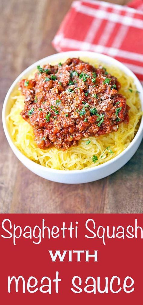 Spaghetti Squash Sauce, Healthy Squash Recipes, Recipes Spaghetti, Beef Sauce, Spaghetti Meat Sauce, Meat Sauce Recipes, Squash Pasta, Meat Recipes For Dinner, Spaghetti Squash Recipes