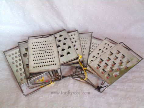 repurposed graters kitchen light Backyard Lanterns, Hanging Candle Holders, Cake Ball Recipes, Kitchen Decor Styles, Party List, Modern Gadgets, Hanging Candle Holder, Hanging Candle, Hidden Potential