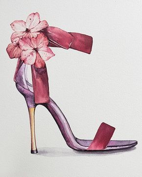 How To Draw Heels, Womens Painting, Fashion Illustration Shoes, Accessories Design Sketch, Fashion Illustration Collage, Coral Art, Fashion Illustrations Techniques, Fashion Drawing Tutorial, Shoes Illustration