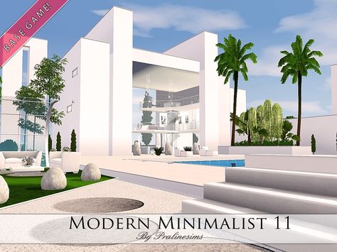 Pralinesims' Modern Minimalist 11 Sims4 Minimalist Cc, Sims Minimalist House, The Sims 4 Cc Furniture Minimal, Sims 4 Minimalist House, Minimalistic Sims 4 Cc, Sims 4 Modern Mansion, Sims 4 Houses The Sims Resource, Sims 4 Minimalist Cc, Modern Minimalist House