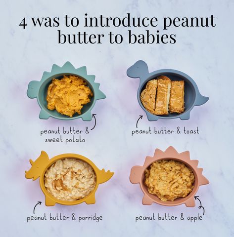 Confused about when to introduce peanut butter to your baby's diet? Research shows that giving smooth peanut butter from 6 months can offer lifelong protection against peanut allergies. Read more by following the link Peanut Butter For Babies, Peanut Butter Baby Food, Peanuts Recipes, Baby Charts, Toast With Peanut Butter, Baby Weaning Foods, Peanut Butter Baby, Baby Food Allergies, Sweet Potato Peanut Butter