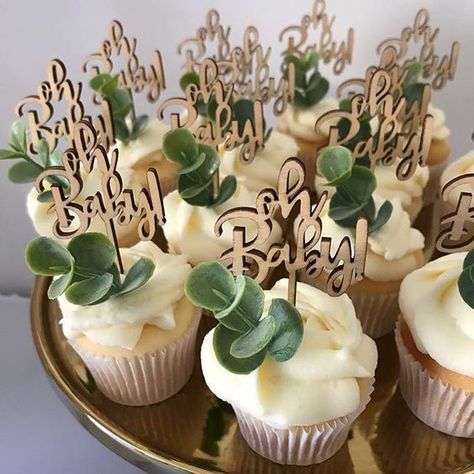 Gateau Baby Shower, Baby Shower Boho, Babyshower Party, Idee Babyshower, Boy Baby Shower Ideas, Green Baby Shower, Baby Shower Inspiration, Shower Cupcakes, Festa Party