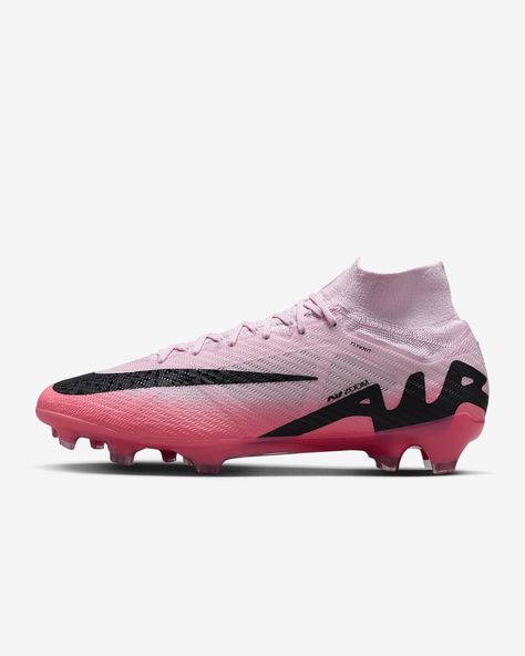 Nike Mercurial Superfly 9 Elite FG High-Top Soccer Cleats. Nike.com Travel Soccer, Grace Core, Pink Soccer Cleats, Soccer Clothes, Football Aesthetic, Nike Soccer Cleats, Nike Football Boots, Cleats Soccer, Nike Cleats