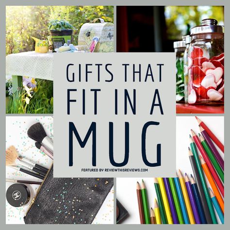 Gifts that Fit in a Mug Gifts In Mugs Ideas, Mug Fillers Gift Ideas, Coffee Mug Gifts Ideas Filled, Mugs Christmas Gifts Ideas, Themed Gift Ideas, Spa Gift Card, Mug Crafts, Diy Mugs, In A Mug