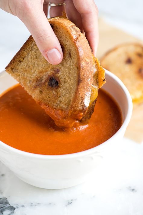 You only need three ingredients to make this velvety, rich tomato soup recipe. This, friends, is your new favorite weeknight meal. #soup #tomato