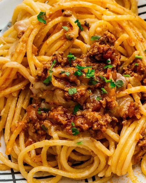 Tiktok Spaghetti · i am a food blog Til Tom Spaghetti, Spaghetti Bake Tik Tok, Tick Tick Spaghetti, Tik Tok Spaghetti Bake, Spaghetti With A Twist, Tim Tok Spaghetti, Tictoc Spaghetti, Tik Tok Spaghetti Recipes, Dinner Ideas Tik Tok