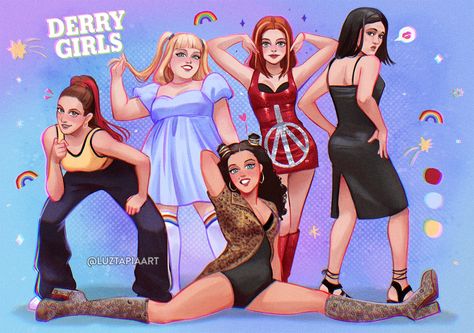 Luz Tapia Art, Erin Quinn, Random Fanart, Derry Girls, Blue Ivy, Pinturas Disney, Pastel Art, Spice Girls, Girly Art