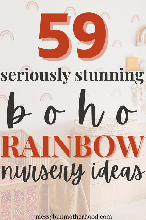 Rust Rainbow Nursery, Vintage Rainbow Nursery, Somewhere Over The Rainbow Nursery, Boho Rainbow Nursery Girl, Rainbow Baby Nursery Ideas, Rainbow Nursery Ideas, Rainbow Nursery Girl, Rainbow Theme Nursery, Rainbow Nursery Theme