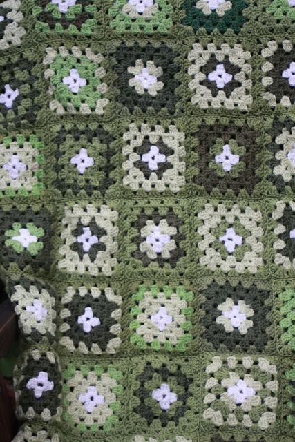 Green Granny blanket | Veracrochet | Flickr Green Granny Square Crochet, Crochet Green Granny Square, Green Yarn Aesthetic, Green Crochet Granny Squares, Three Color Granny Square Blanket, Olive Green Crochet Blanket, Granny Square Blanket Green, Pink And Green Crochet Blanket, Green And White Crochet Blanket