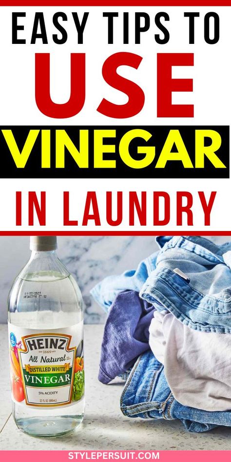 White vinegar, a versatile and inexpensive household item, can be a game-changer in your laundry routine. Here's a guide on how to use white vinegar in laundry and the massive benefits it offers: White Vinegar In Laundry, Vinegar Stain Remover, Vinegar Stain, Uses For White Vinegar, Vinegar In Laundry, White Vinegar Cleaning, Diy Stain Remover, Laundry Stain Remover, Vinegar Uses