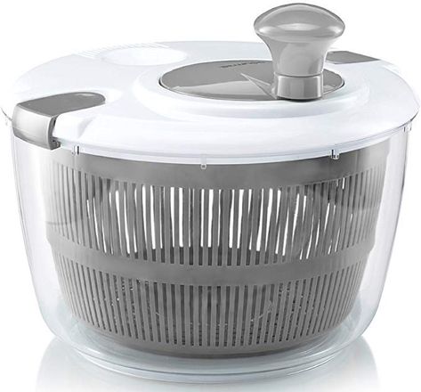 Amazon.com: Gourmia GSA9240 Jumbo Salad Spinner - Manual Lettuce Dryer With Crank Handle & Locking Lid, BPA Free and Top Rack Dishwasher Safe, (5L): Kitchen & Dining Salad Spinners, Spring Salad Recipes, Salad Spinner, Fridge Storage, Dishwasher Racks, Kitchen Utensils Gadgets, Salad Bowls, Washer And Dryer, Kitchen Essentials