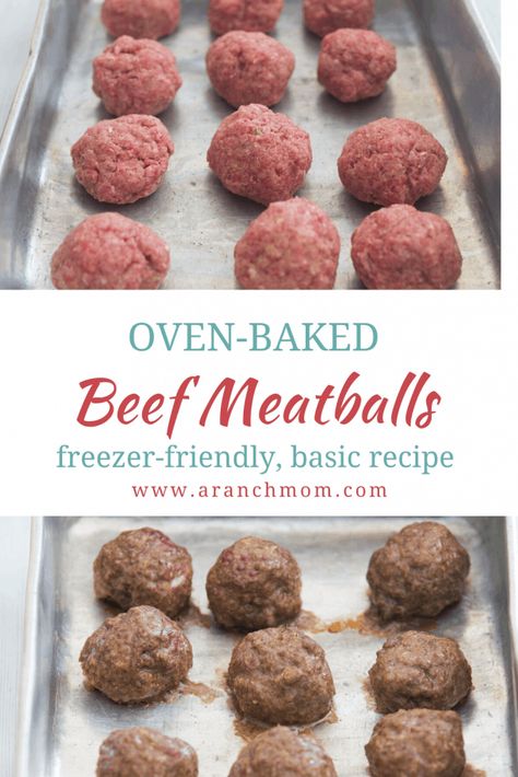 Oven Baked Beef Meatballs, Oven Roasted Meatballs, Beef Meatballs Baked, Oven Meatballs Recipe, Hamburger Meatballs, Beef Meatballs Recipe, Meatballs In The Oven, Basic Meatball Recipe, Basic Meatballs