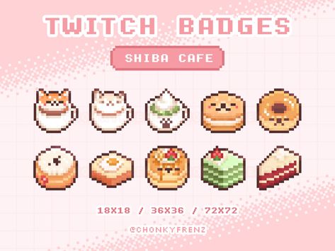 Pixel Art Website, Food Pixel Art, Pixel Art Food, Notes Stickers, Pixel Png, Twitch Badges, Perler Creations, Pix Art, Twitch Channel