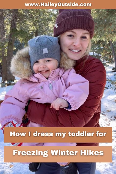 I have been taking my kids on a few snowy hikes already, and having the proper winter gear for them makes all of the difference. They can play in the snow for hours (literally) and when we get back to the car, their toes, ears, and fingers are all toasty warm. I have become very good at know how I need to dress my toddler for winter hikes over the years. Toddler Snow Outfit, Baby Hiking, Winter Hike, Winter Outfits For Girls, Snow Trip, Hiking Outfit Winter, Toddler Winter, Snow Outfit, Winter Gear