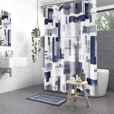 High quality: Our weighted boho shower curtain for bathroom decor made of polyester texture has a good drape and a unique design that can bring your bath more permanent. Those bold shower curtains are not only practical bath curtains suitable for bathroom decor, bathroom accessories, and bathroom decoration for home, guest rooms, and hotels, but also can be used in living Curtains Men, Masculine Shower Curtain, Blue And White Shower Curtain, Bathroom Navy, Mens Bathroom Decor, Men Decor, Shower Curtain Modern, Waffle Weave Shower Curtain, Gray Shower Curtains