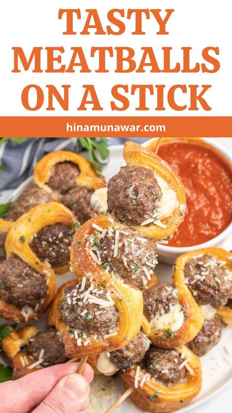 Tasty Meatballs Meatball Sandwiches Crockpot, Meatball Breadstick Skewers, Spaghetti And Meatballs On A Stick, Meatball Sub On A Stick, Meatballs On A Stick Skewers, Meatball Finger Food Recipes, Turkey Meatball Appetizer Recipes, Tailgate Meatballs, Meatball Crockpot