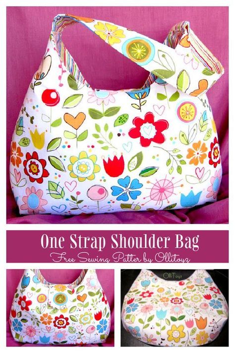 Diy Shoulder Bag Pattern, Shoulder Bag Patterns To Sew, Small Tote Bag Pattern, Cross Body Bag Pattern Free, Bag Free Sewing Pattern, Free Crochet Bag Patterns, Diy Bag Strap, Fabric Art Diy, Sewing Tutorials Bags