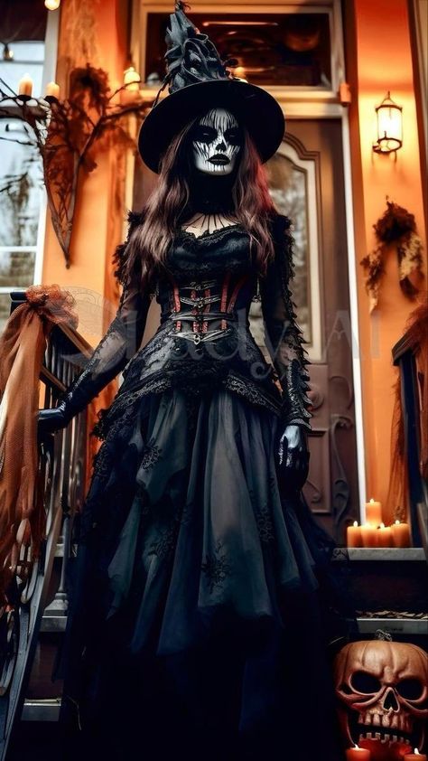 Scary Witch Costume, Witch Photography, Witches And Warlocks, Witches Costumes For Women, Creepy Halloween Party, Dark Costumes, Horror Halloween Costumes, Scary Witch, Fun Office