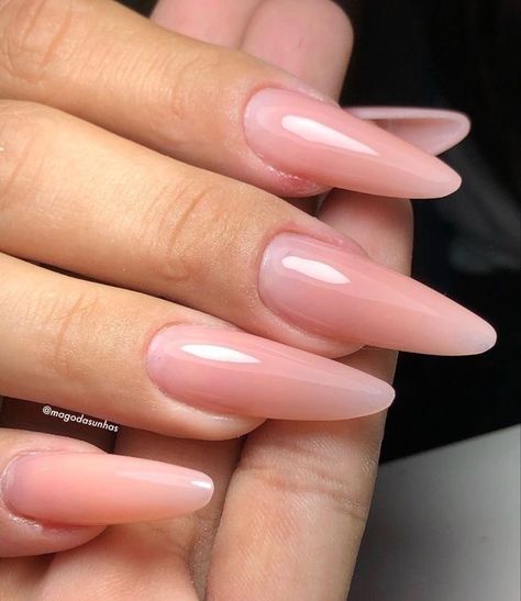 Almond Shape Nails Designs, French Glass Nails, Korean Nail Designs, Slim Nails, Nails Designs Ideas, Channel Ring, Korean Nail, Shape Nails, Gel Toe Nails