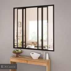 Verriere atelier coulissant - Recherche Leroy Merlin Indoor Design, Bauhaus, Double Vanity, Framed Bathroom Mirror, Home Deco, Leroy Merlin, Merlin, Bathroom Vanity, Diy Home Decor