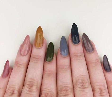 Love the colors not the shape. Muted Rainbow, Hacks Beauty, Nagel Inspo, Sally Hansen, Mani Pedi, The Shape, How To Do Nails, Beauty Nails, Natural Nails