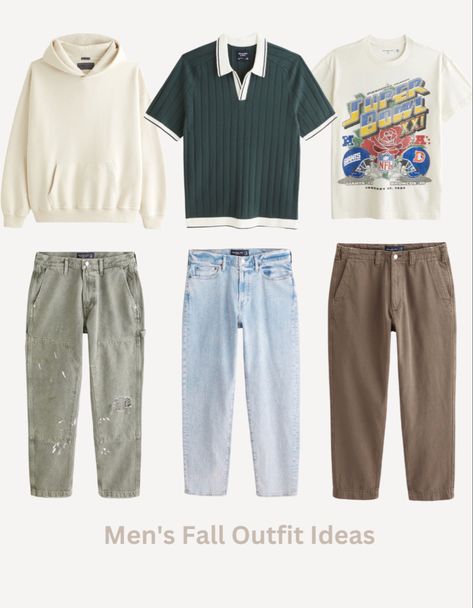 [Commision Earned Through Affilate LTK Link] Fall outfit ideas for him, loose denim jeans, sweater polo for fall, graphic tee for him, fall outfits, Abercrombie & Fitch. Outfit ideas for him during fall Follow my shop @scott_perez on the @shop.LTK app to shop this post and get my exclusive app-only content! #liketkit #LTKstyletip #LTKSeasonal #LTKmens @shop.ltk https://liketk.it/4gGbK Abercrombie And Fitch Outfits Mens, Abercrombie And Fitch Outfits, Abercrombie And Fitch Outfit, Neat Clothes, Fall Graphic Tee, Fall Streetwear, Sweater Polo, Fall Graphic, Fall Outfits Men