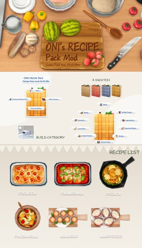 Sims 4 Cooking Mod, Sims4 Custom Content, Sims 4 Kitchen, Cc Mods, Sims Packs, Instant Recipes, Personal Chef, Meal Replacement, The Sims4