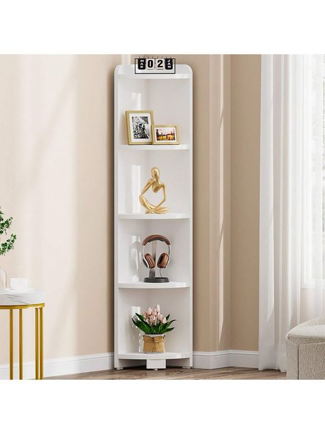 Tribesigns 5-Tier Corner Shelf Stand, 63" Tall Corner Bookshelf Bookcase With Storage, Small Corner Ladder Shelves Unit Skinny Plant Stand Rack For Living Room, Bathroom, Kitchen, Small SpacesI discovered amazing products on SHEIN.com, come check them out!