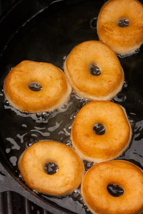 These Are the Easiest Doughnuts You'll Ever Make | Kitchn Doughnut Recipe Without Yeast, Donut Recipe No Yeast, Donut Recipe Fried, Beignets Cuits, Homemade Doughnut Recipe, Doughnut Recipe Easy, Cake Donuts Recipe, Recipes With Yeast, Easy Donut Recipe