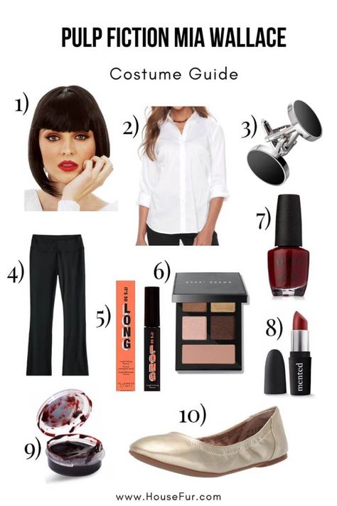 Halloween Horror Costumes Women, Pulp Fiction Party Theme, Mia Wallis Pulp Fiction Costume, Pulp Fiction Mia Wallace Costume, Mia Pulp Fiction Costume, Mia Wallace Outfit, Disfraz Pulp Fiction, Uma Thurman Pulp Fiction Costume, Pulp Fiction Costume