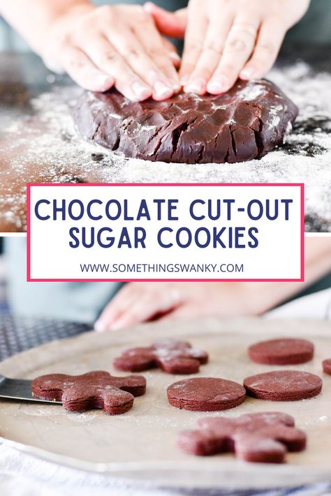 Sugar Cookie Cutout Recipe, Chocolate Sugar Cookie Recipe, Cut Out Cookie Recipe, Chocolate Chili, Homemade Sugar Cookies, Valentine Sugar Cookies, Chocolate Sugar Cookies, Cookies Brownies, Chill Time