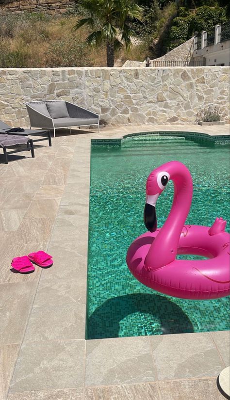 Flamingo Pool Float Aesthetic, Pink Aesthetic Vacation, Pink Vacation Aesthetic, Flamingo Pink Aesthetic, Pink Swimming Pool, Flamingo Aesthetic, Pool Aesthetic, Flamingo Pool Float, Flamingo Pool