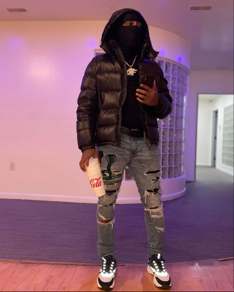 Amiri Jeans Outfit Men, Amiri Jeans Outfit, Hood Drip, Amiri Jeans, Drip Fits, Dave East, Jeans Outfit Men, Black Men Fashion Casual, Drip Outfit Men