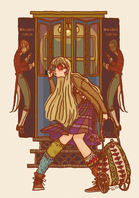 The Hogwarts Express, Harry Potter Artwork, Harry Potter Drawings, Hogwarts Express, Harry Potter Aesthetic, Luna Lovegood, Harry Potter Fan Art, Harry Potter Series, Harry Potter Characters