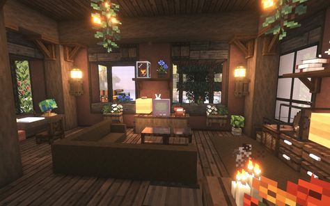 #minecraft #minecraftbuildingideasideas #minecraftbuilds #minecraftlivingroom #minecraftinspo #minecraftcottagecore #mizuno #minecraftaesthetic #minecraftmods Witchy Minecraft House Interior, Mizuno Minecraft, Living Room Minecraft, Minecraft Living Room, Minecraft House Interior, Minecraft Models, Cottagecore Minecraft, Minecraft Interior, Minecraft Cottage