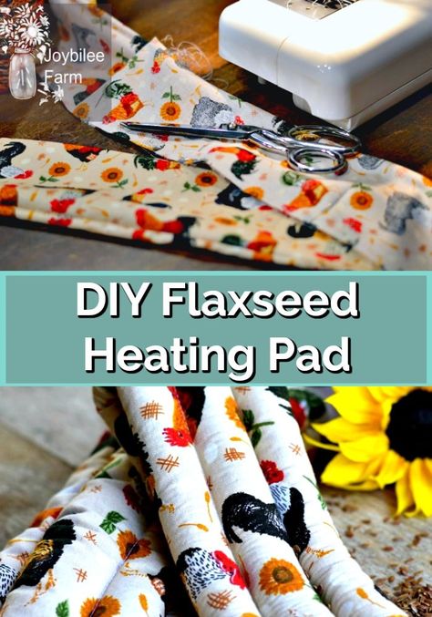 DIY heating pads are a frugal but effective way to soothe sore muscles. We keep several on hand and use them for both hot and cold. These flaxseed heating pads have no rice, are microwaveable and can be kept in the freezer. Heating Pad Pattern, Diy Heat Pack, Flax Seed Heating Pad, Homemade Heating Pad, Flax Bag, Diy Heating Pad, Microwave Heat Pack, Neck Heating Pad, Farm Diy