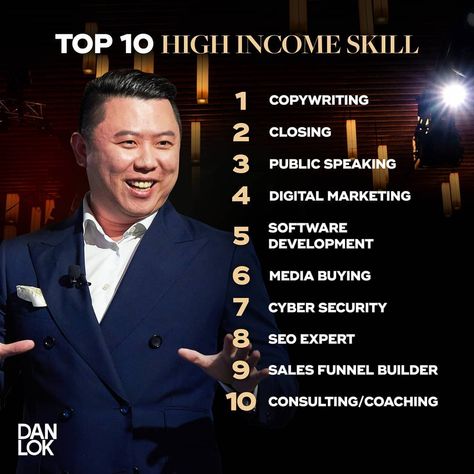 DAN LOK - THE ASIAN DRAGON on Instagram: “Which high income skill are you going to work on this year?” Dan Lok, Tv Finance, Financial Calculators, High Income, How To Focus Better, Floor Exercises, Exercise Mat, Higher Income, Managing Finances