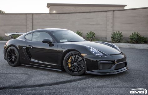 Mean Black Porsche Cayman Wearing Custom Body Kit 2006 Porsche Cayman S, Porsche Techart, Porsche Cayman 981, Blacked Out Cars, Porsche Gt4, Gt4 Rs, Custom Body Kits, Cayman 987, Porsche 987