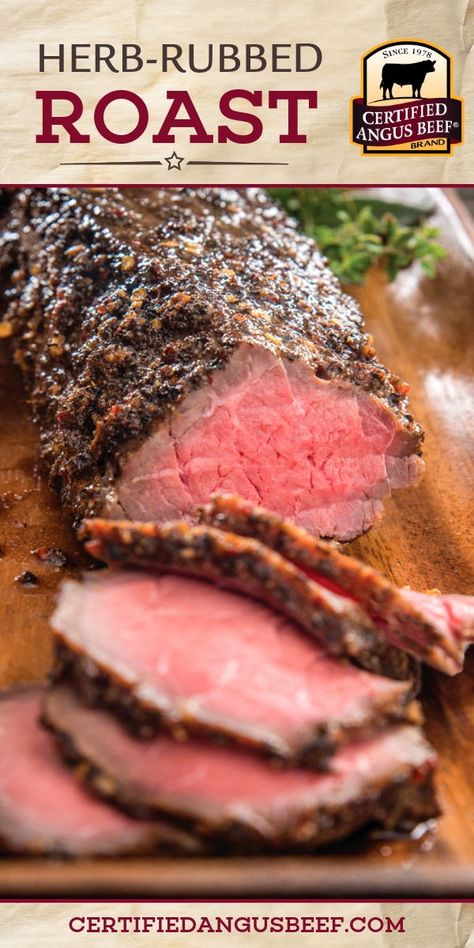 Dried herbs rubbed on a top round roast takes this roast from ordinary to extraordinary! Make this easy recipe for a special meal. #certifiedangusbeef #bestangusbeef #roastrecipes #roasts #roastrecipe #holidayroast #dinners #roastperfect How To Cook A Top Round Roast, Beef Round Top Round Roast, Top Round Roast Recipes Oven, Top Round Roast Recipes Instant Pot, Top Round Roast Recipes, Round Roast Recipes, Bourbon Marinade, Top Round Roast Recipe, Top Round Roast